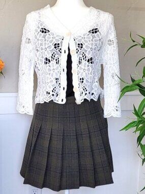 School Girl Pleated Skirt & Sweater